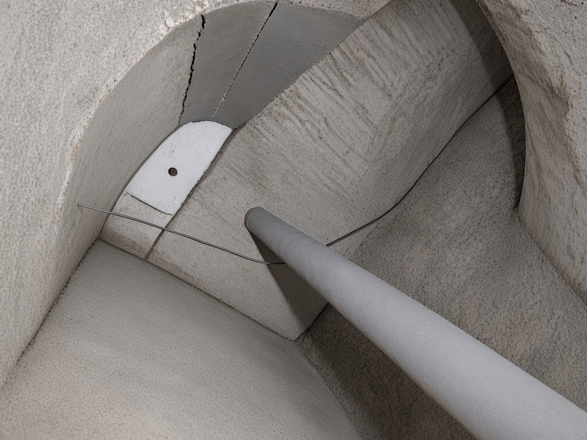 Clean concrete corner after remediation